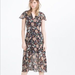 ***SOLD***Zara Black Floral Dress